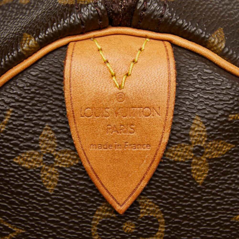 LOUIS VUITTON Brown Monogram Leather Speedy 35 Boston Bag - Picture 11 of 12